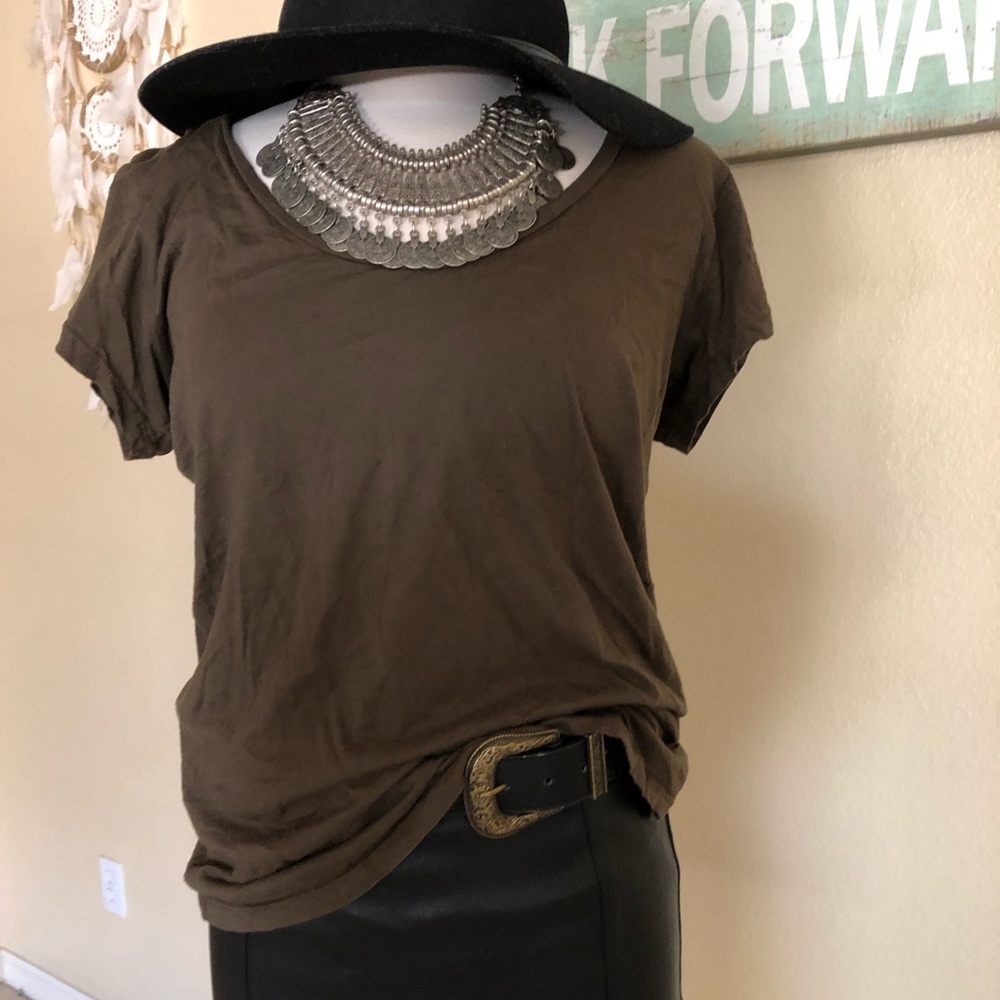 Size S Olive Green Still water T Shirt